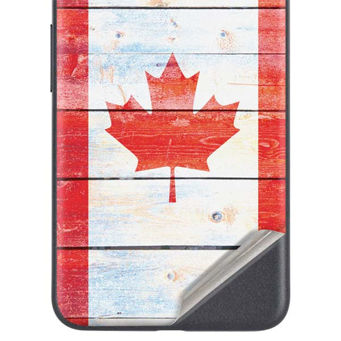 Canada Flag Light Wood Google Pixel 5a Skin